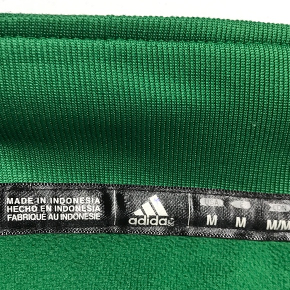Celtics Adidas Track Jacket Full Zip Polyester Stretch Green Gray Mens Medium - Picture 4 of 9